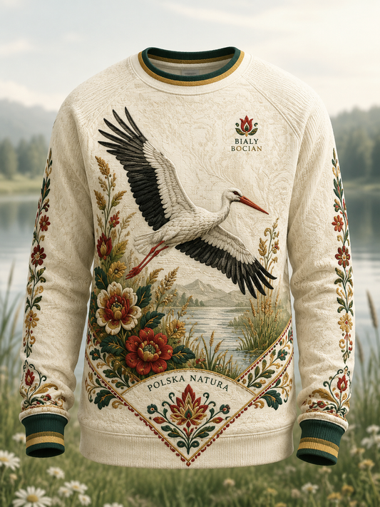Męski t-shirt z falbanką w Polsce z długim rękawem