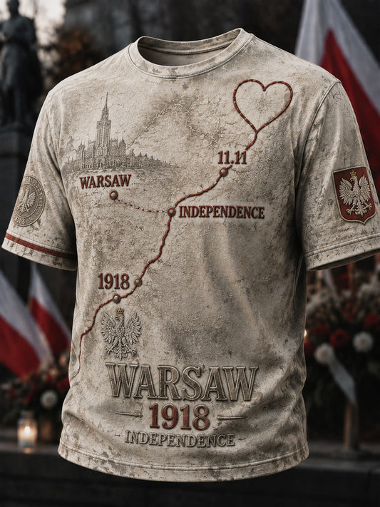 Klasyczna polska koszulka patriotyczna w stylu casual