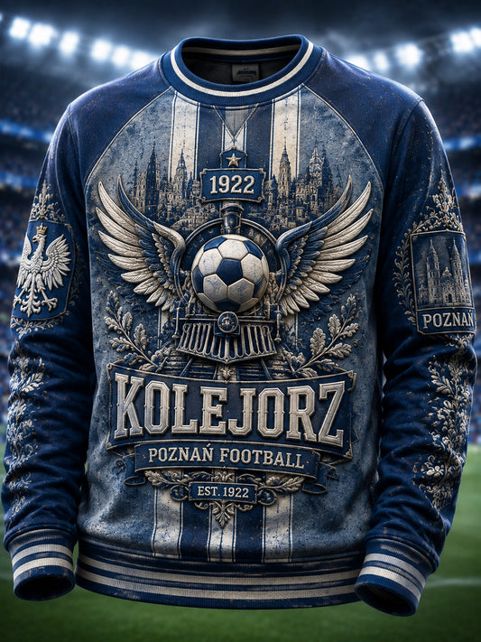 Stary graficzny sweter dla polskiego kibica piłki nożnej