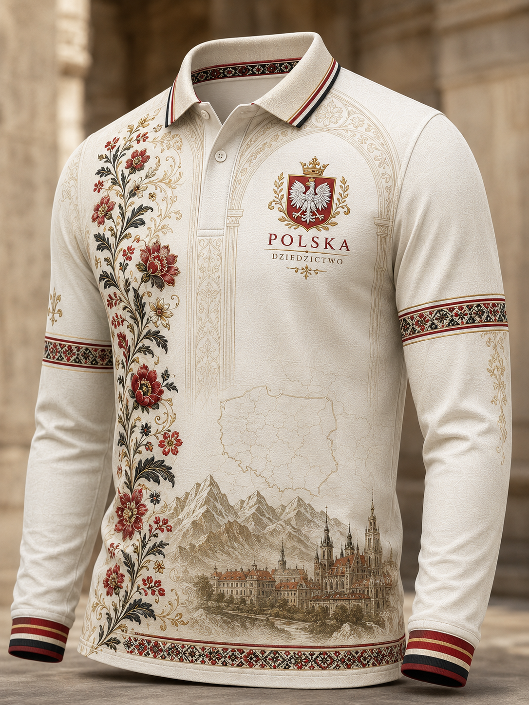 Koszula męska Polska z długim rękawem
