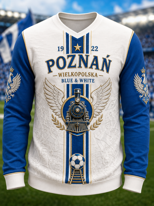 Męski polski koszulka piłkarska Kolejorz z długim rękawem