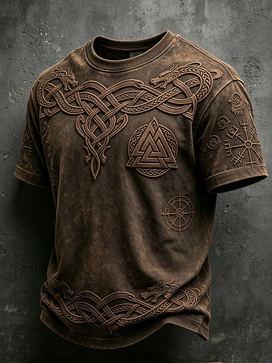 Męska koszulka z krótkim rękawem z motywem Viking Inspired Art Celtic Print