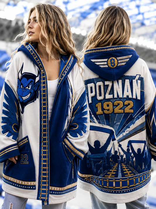 Polska piłka nożna kobiet Kolejorz Zip-Up Bluza z kapturem