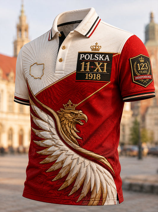Męska koszula z krótkim rękawem na Dzień Niepodległości Polski