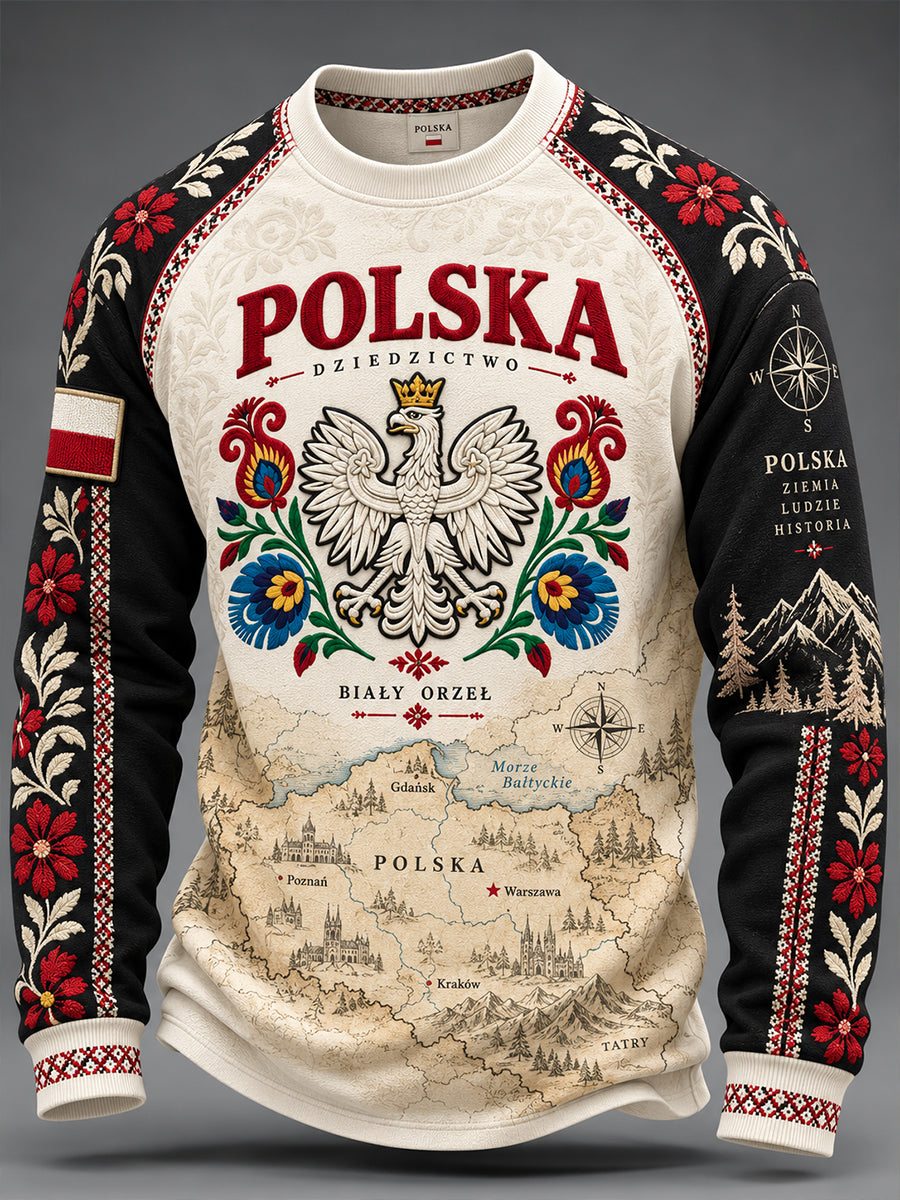 Męska Polska Koszulka z długim rękawem