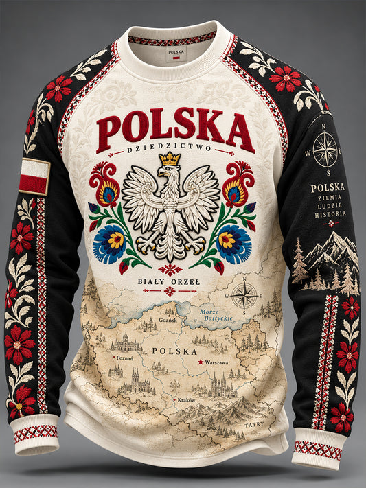 Męska Polska Koszulka z długim rękawem