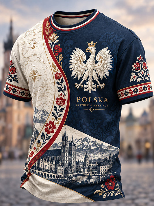 Męska koszulka z krótkim rękawem w stylu polskim