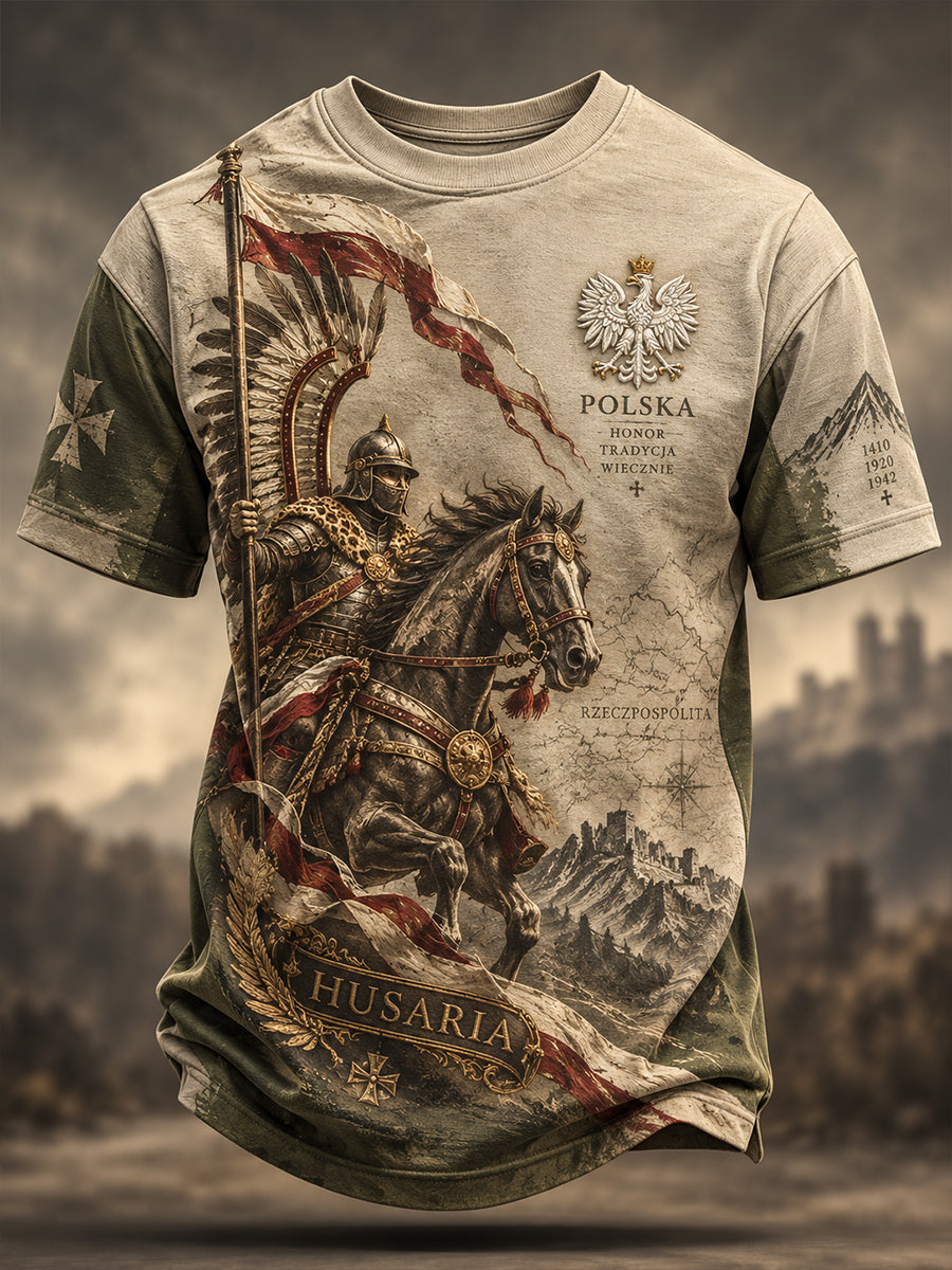 Męski t-shirt wojskowy polskich sił zbrojnych z krótkim rękawem