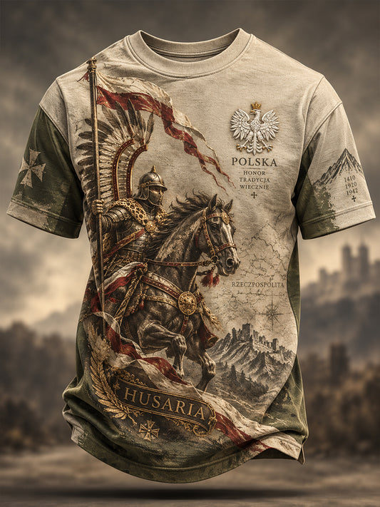 Męski t-shirt wojskowy polskich sił zbrojnych z krótkim rękawem