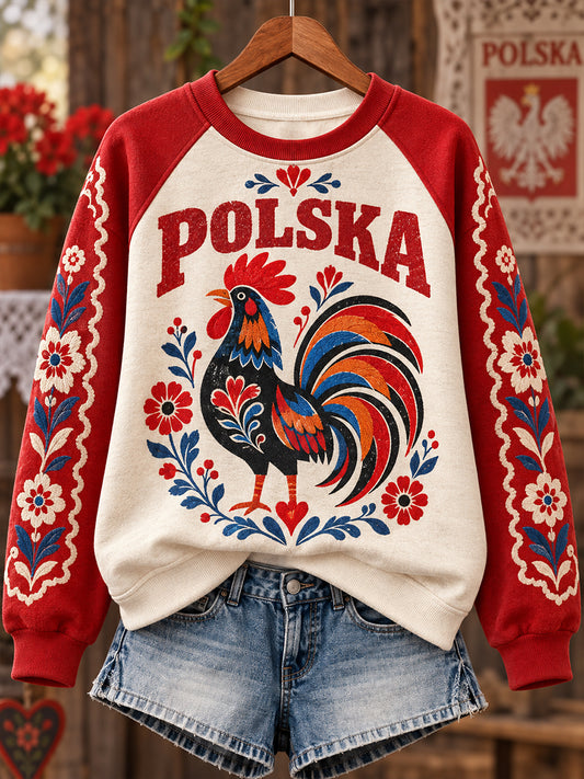 Damska bluza polska z rękawem raglanowym