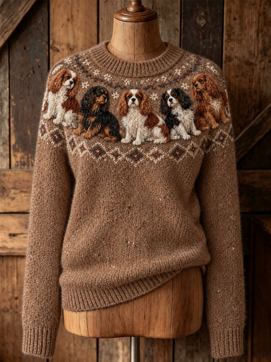 Uroczy damski szczeniak w stylu casual sweter z długim rękawem