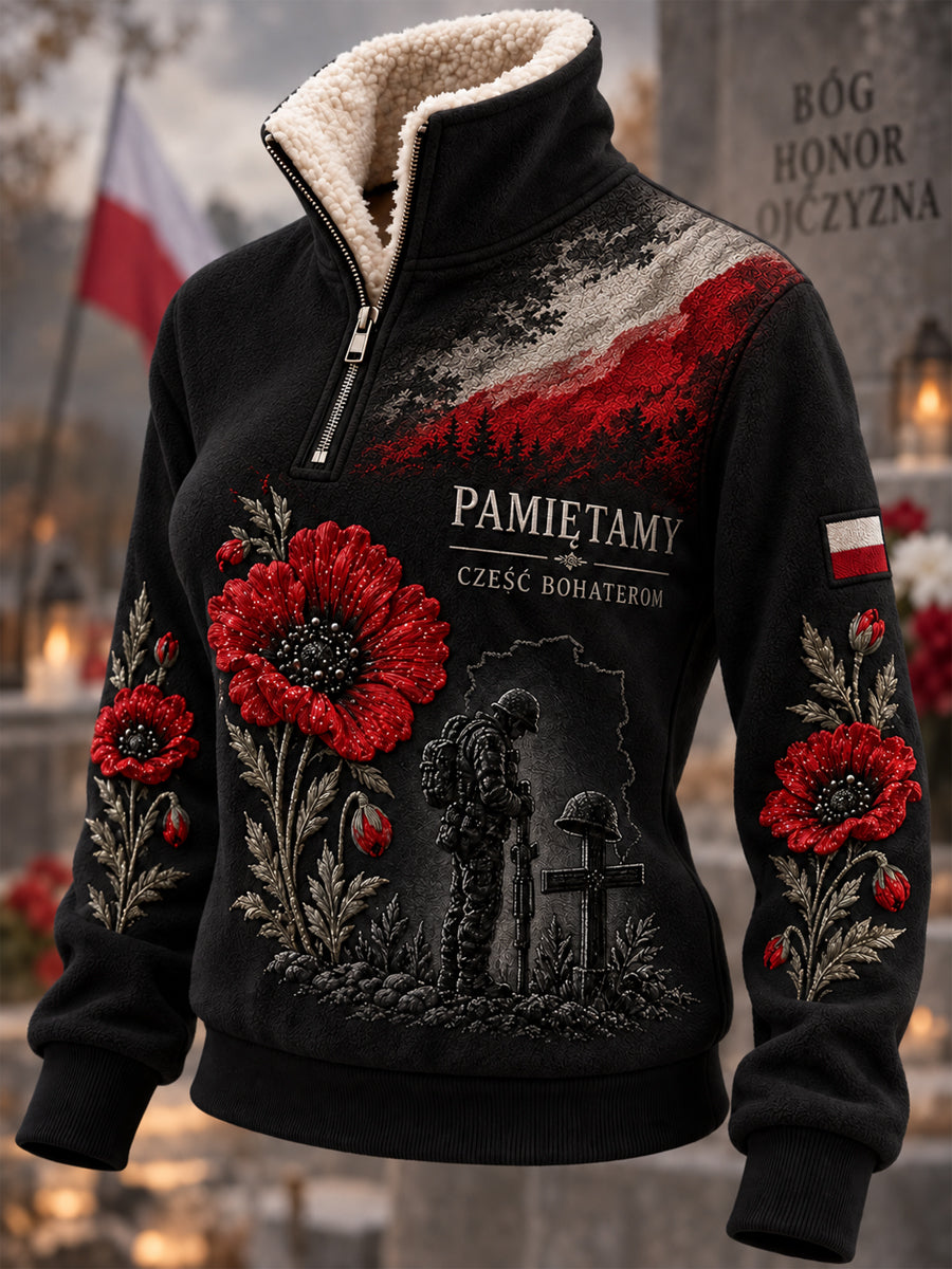 Damski codzienny top z motywem polskiego pomnika wojskowego