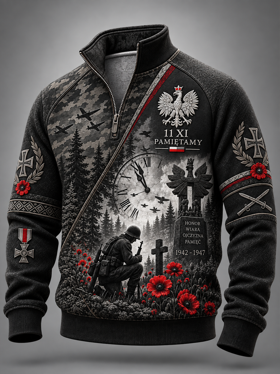 Męska bluza z kapturem z kapturem Military Memorial