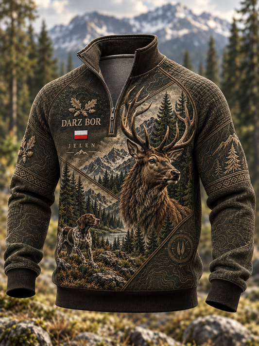 Męska bluza z kapturem na zamek