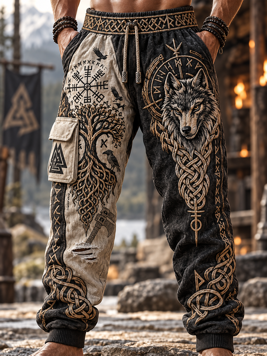 Męskie spodnie dresowe Viking Art Casual
